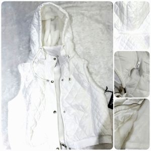 Haute Monde White Hoodie Vest